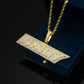 Iced LOYALTY Pendant in Gold