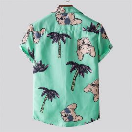 Green Print Beach Shirt