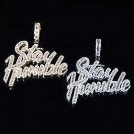 Iced Baguette Cut Stay Humble Pendant