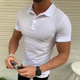 Fashion Solid Color Short Sleeve Sports Polo Shirt