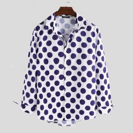 Polka Dot Print Casual Long Sleeve Shirt