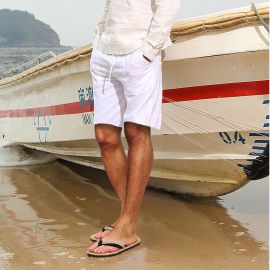 Men's Casual Linen Shorts With Pocket