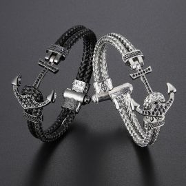 Anchor Stainless Steel Wire Braid Bracelet