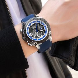 Silicone Strap Military Chronograph Watch Quartz Watch