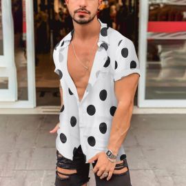 Men's Large Polka Dot Print Shirt
