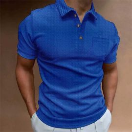 Men's Waffle Short Sleeve Polo Shirt