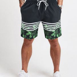 Summer Men's Mid Waist Beach Striped Shorts