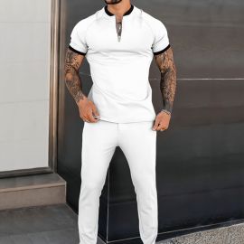 Men's Fashion Trendy Solid Color Sports Suit