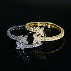 Iced Baguette Cut Butterfly Bangle