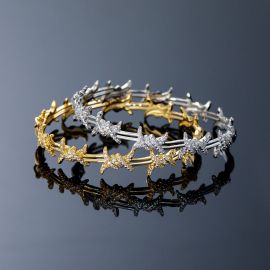 Iced Thorns Bangle Bracelet