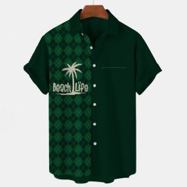 Resort Coconut Argyle Print Shirt