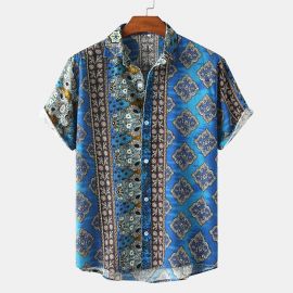 Men's Tactical Hawaiian Style Printed Short Sleeve Shirt