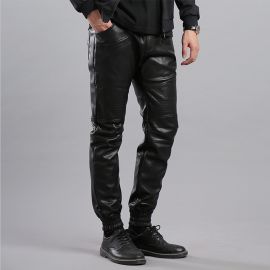 Men's Fashion Slim Riding Leather Pants