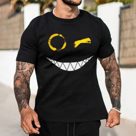 Men's Short Sleeve Smiley Print T-Shirt