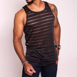 Men's Casual Striped See-Through Vest
