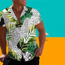 Men's Printed Short Sleeve Beach Shirt