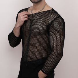 Sexy T-Shirt Fashion Mesh Knit Slim Top