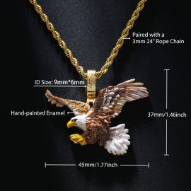 Hand-painted Enamel Flying Eagle Pendant