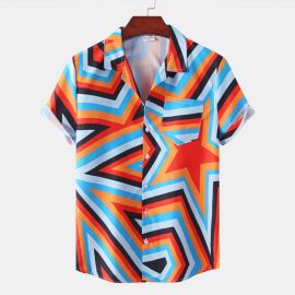 Men's Multi-Print Hawaiian Short Sleeve Shirt