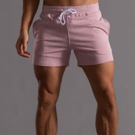 Men's Vertical Stripe Cotton Jogging Shorts