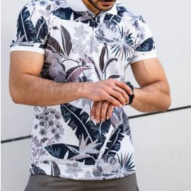 Men's Business Slim Printed Polo Shirt