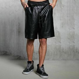 Men's Solid Color Lace Up Casual Shorts