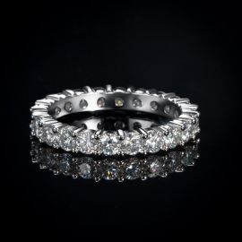 3mm Moissanite Eternity Band in S925 Sterling Silver