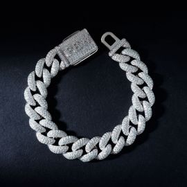 Moissanite S925 Silver Custom Name Clasp Cuban Bracelet Deposit