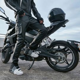Stylish Loose Cycling Cargo Leather Pants