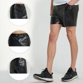 Men's Casual Loose PU Leather Shorts