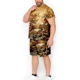 Men's Casual Printed Shorts T-Shirt Two-Piece Set