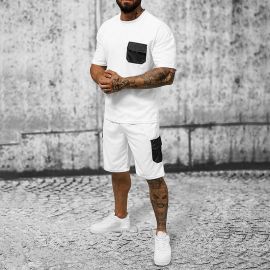 Round Neck Short-sleeved T-shirt + Loose Shorts Sports Suit