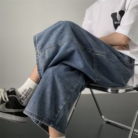 Japanese Retro Cityboy Cropped Denim Shorts