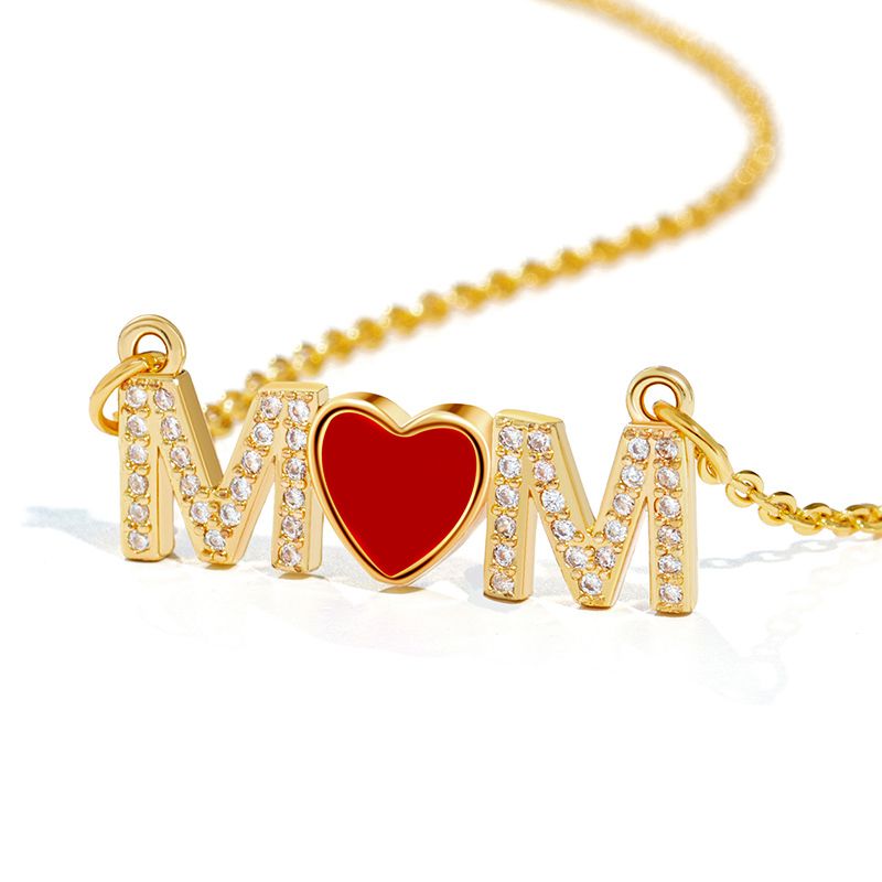 Iced Heart MOM Necklace