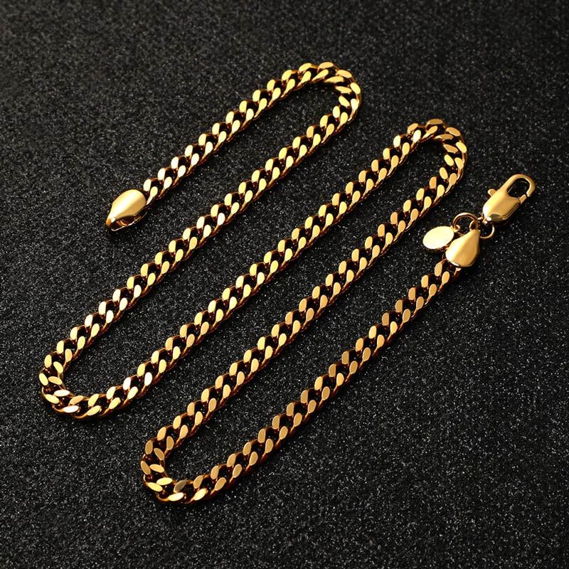 Helloice 5mm Stainless Steel Cuban Chain in Gold