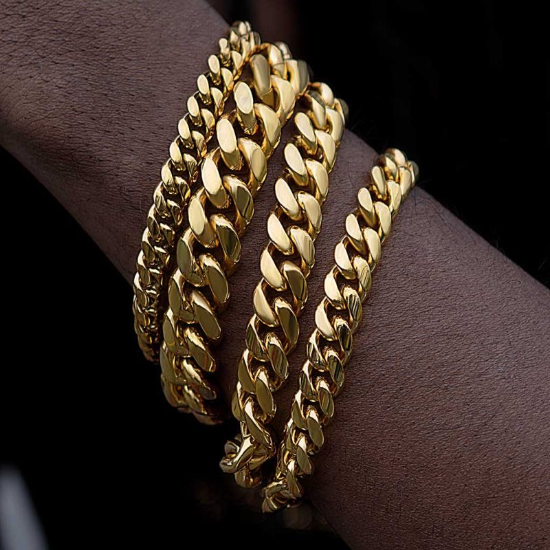 Details about   10mm Miami Cuban Link Bracelet 8'' & Chain 24'' ANTI-TARNISH Stainless Steel 