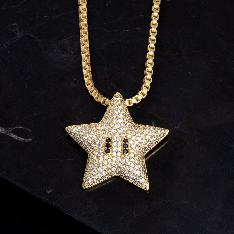 Helloice Iced Star Pendant in Gold