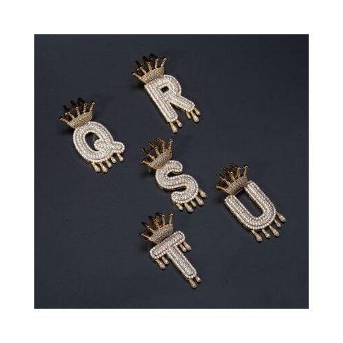 Iced Drip Letters Pendant in Gold