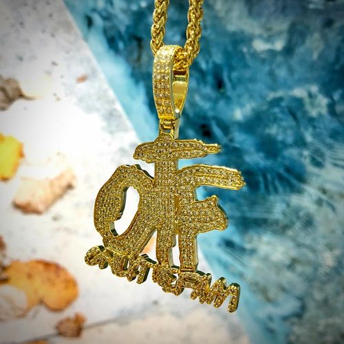 Iced ONLY THE FAM Pendant in Gold