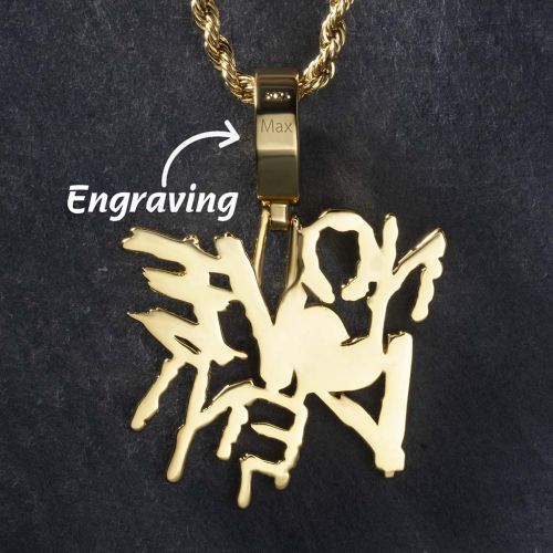 Iced NO LOVE ENT Pendant in Gold