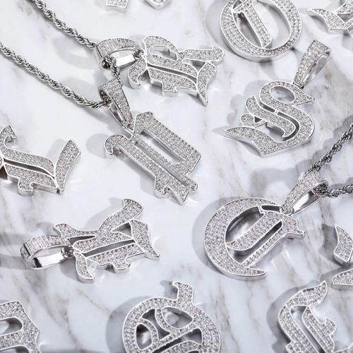 Iced Old English 26 Letters Pendant
