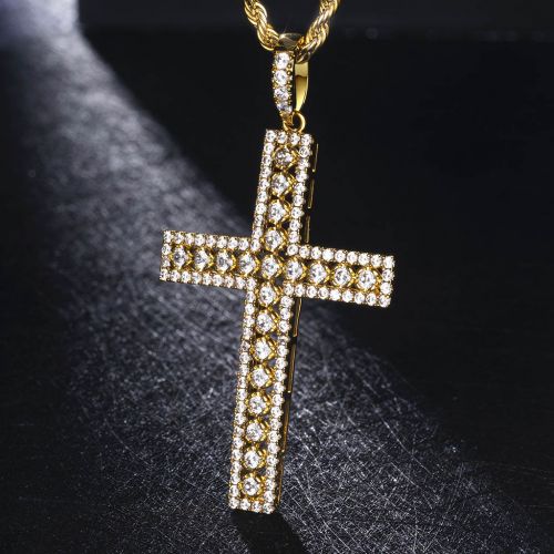 Diamond Cross Pendant in Gold