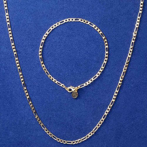 3mm Figaro Link Chain Set in Gold