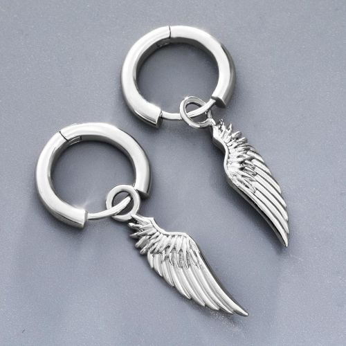 Women's Angel Wings Earrings in White Gold