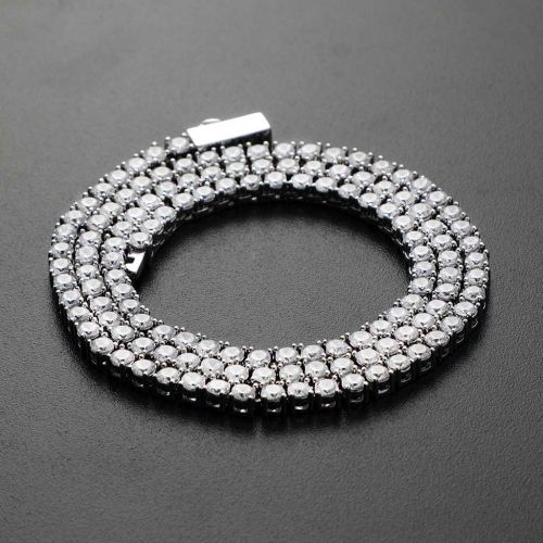 3mm Tennis Necklace in White Gold for Women