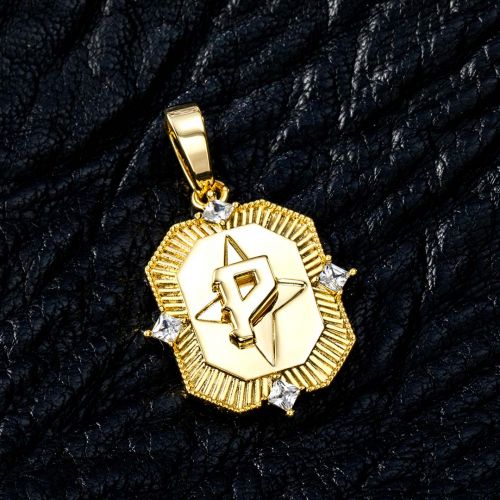Iced Gold A-Z Initial Letter Pendant
