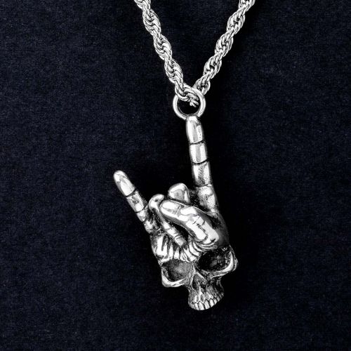 Rock and Roll Skull Hand Pendant
