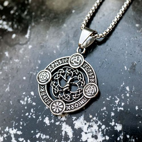 Valknut Norse Amulet Stainless Steel Pendant