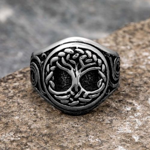 Tree of Life Celtic Stainless Steel Ring