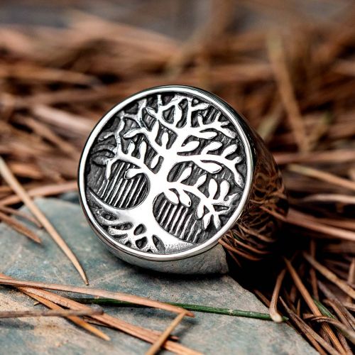 Viking Tree of Life Stainless Steel Ring